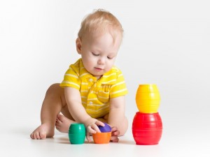 child boy playing with toys